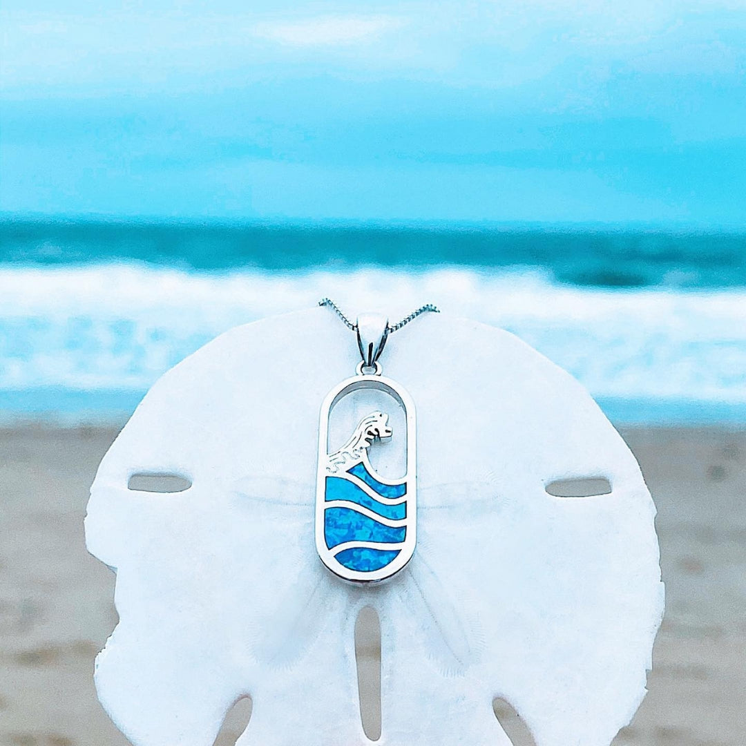 Painted Sea Wave Necklace