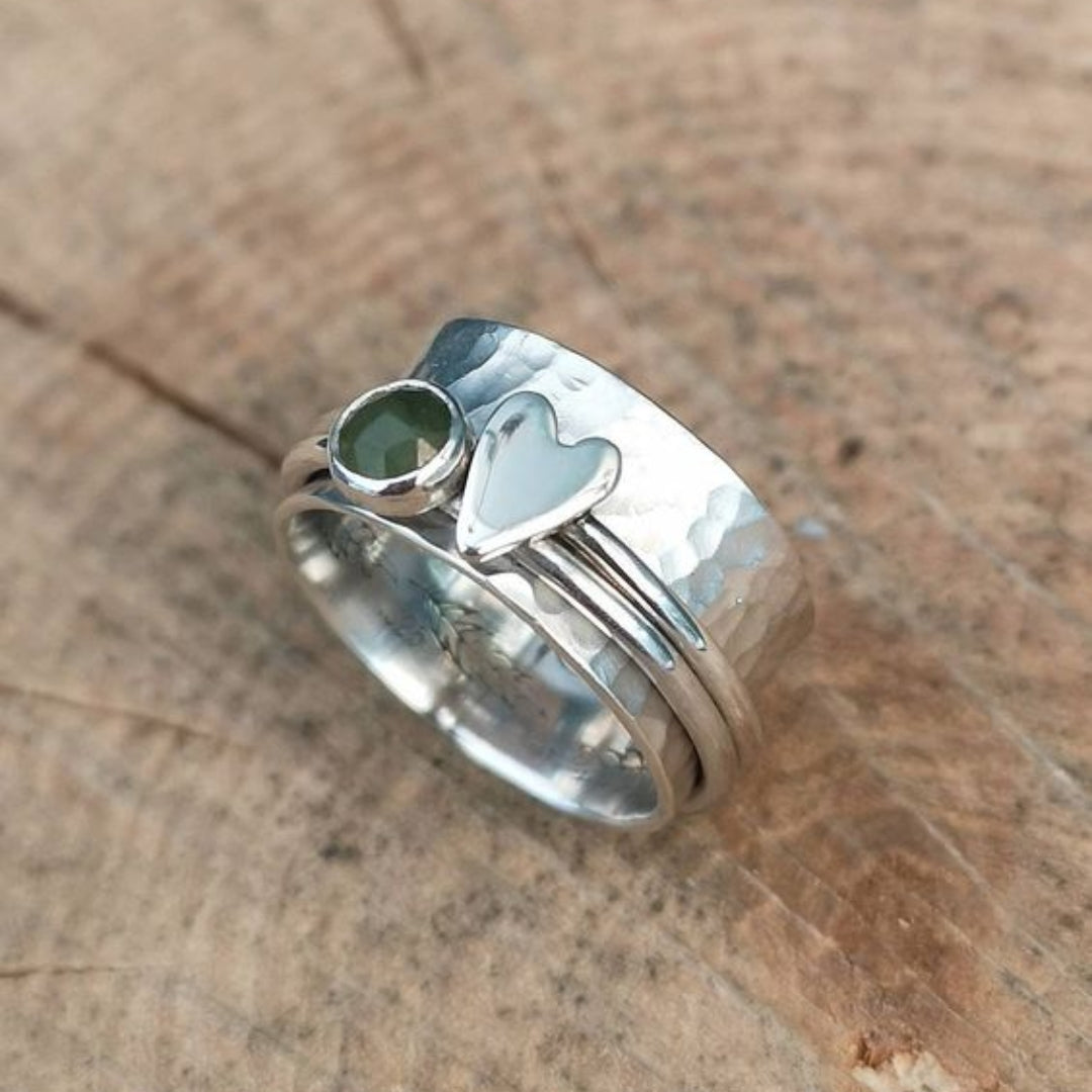 Vintage Silver heart art Ring