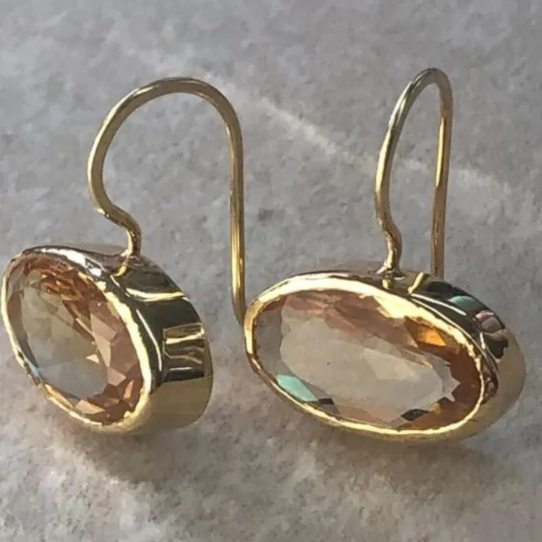 Vintage Inlaid Crystal Earrings