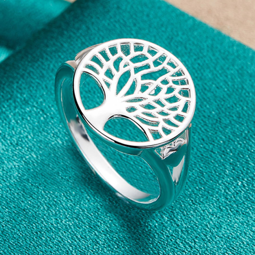 Life tree Silver ring