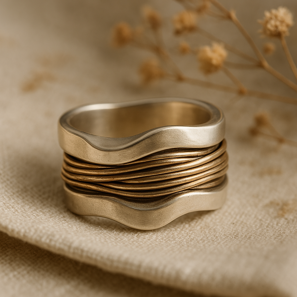 Silver with Gold Ring