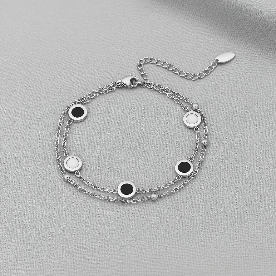 Layered Black & White Bracelets