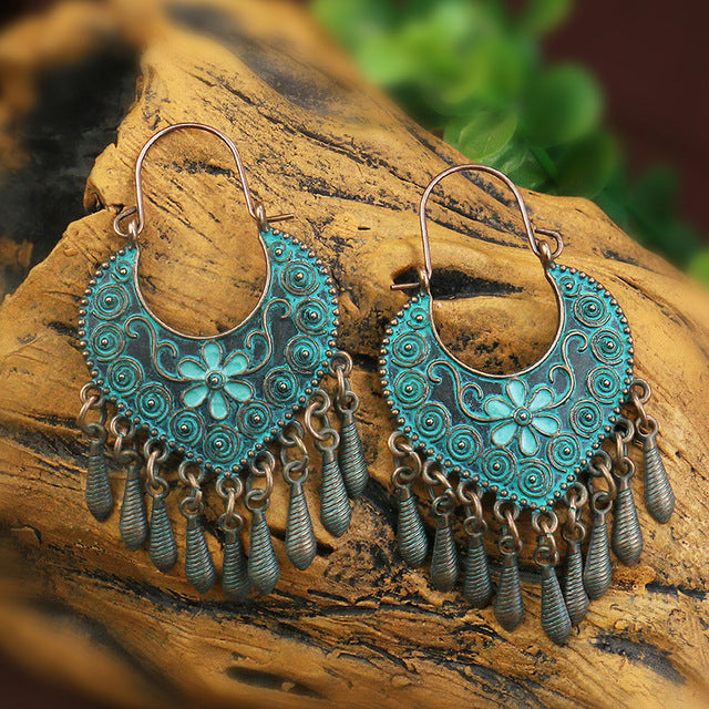 Unique Blue Mandela Earrings