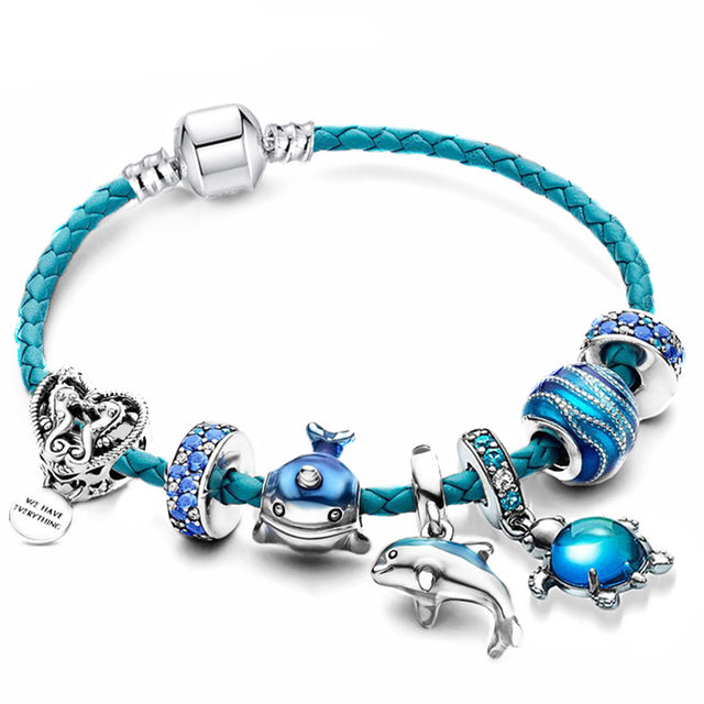 Oceano Bracelet Charms included in Leather and Silver