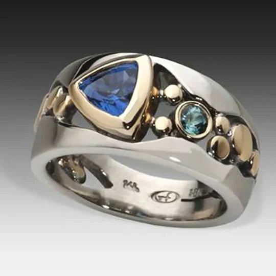 Vintage Blue Zirconia Ring