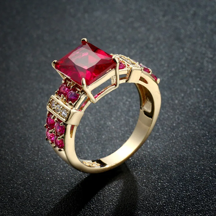 Deep Red Crystal Love ring
