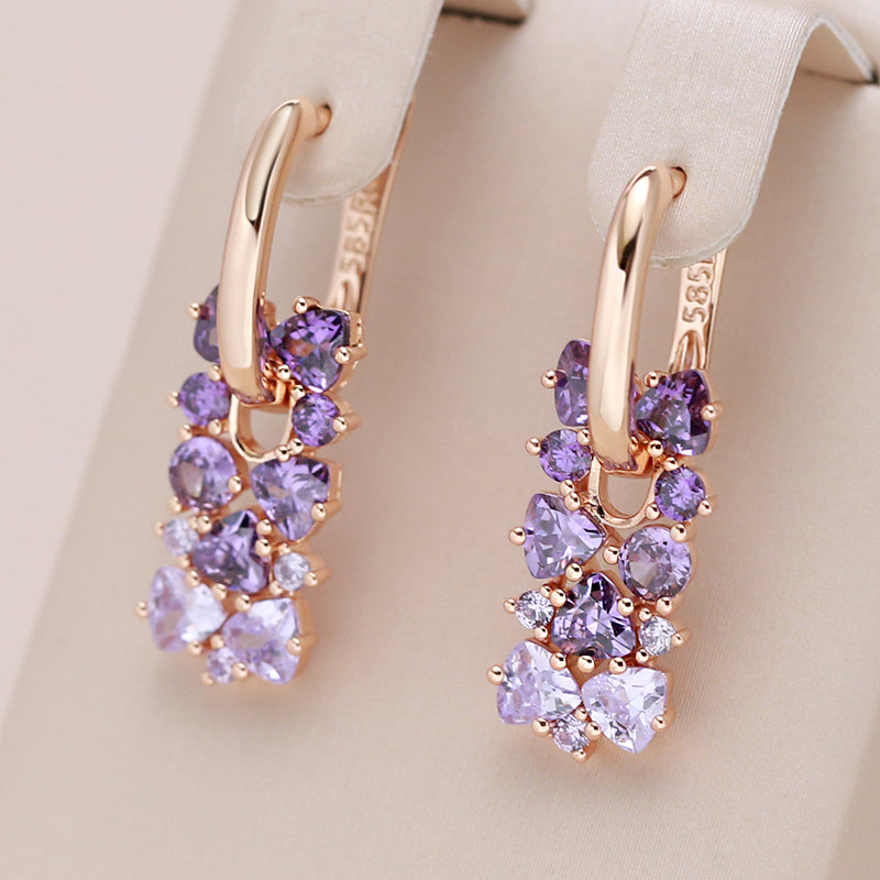 Purple Rosegold Earrings