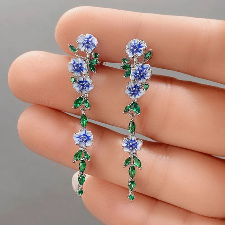 Blue Flower Earrings
