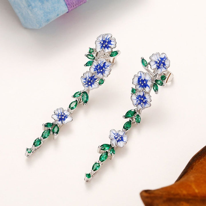 Blue Flower Earrings