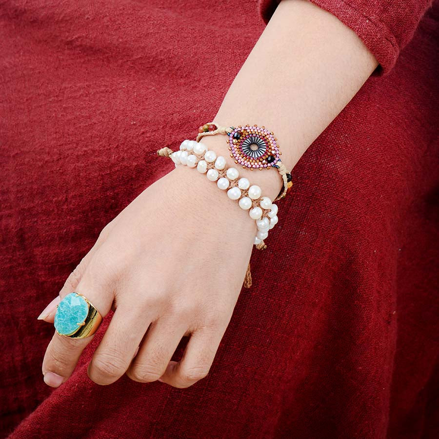 Lucky Amazonite Goddess Ring