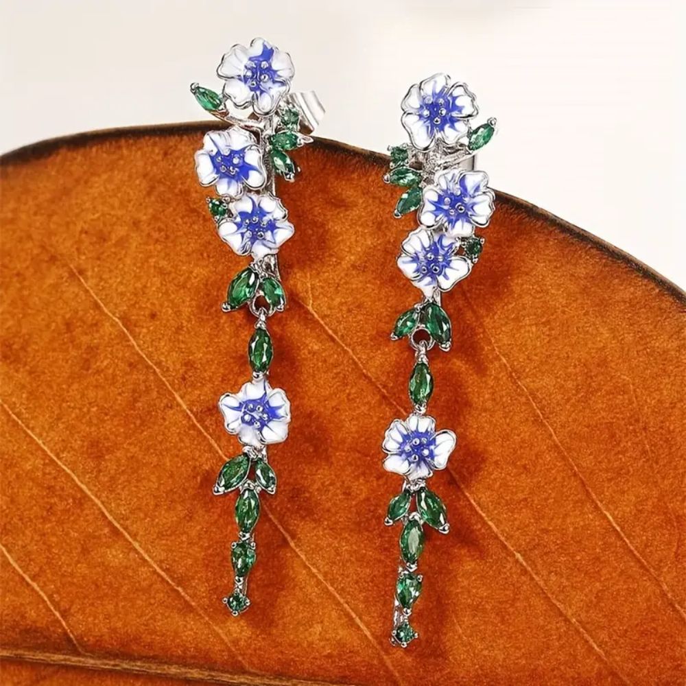 Blue Flower Earrings