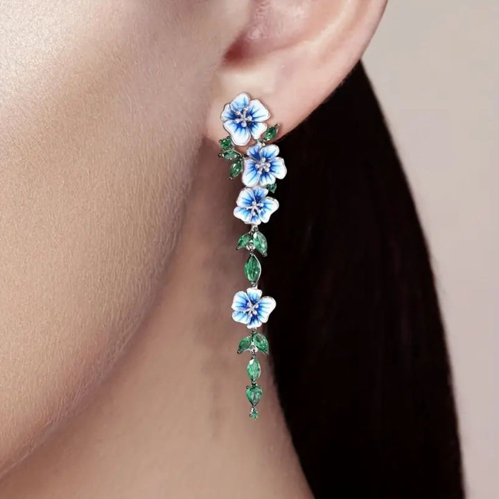 Blue Flower Earrings