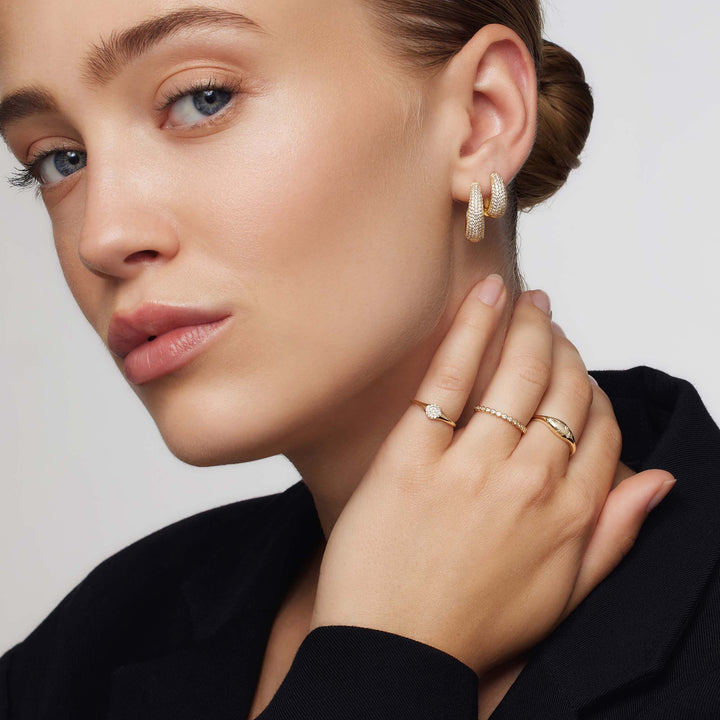 Diamond Dome Gold Ring
