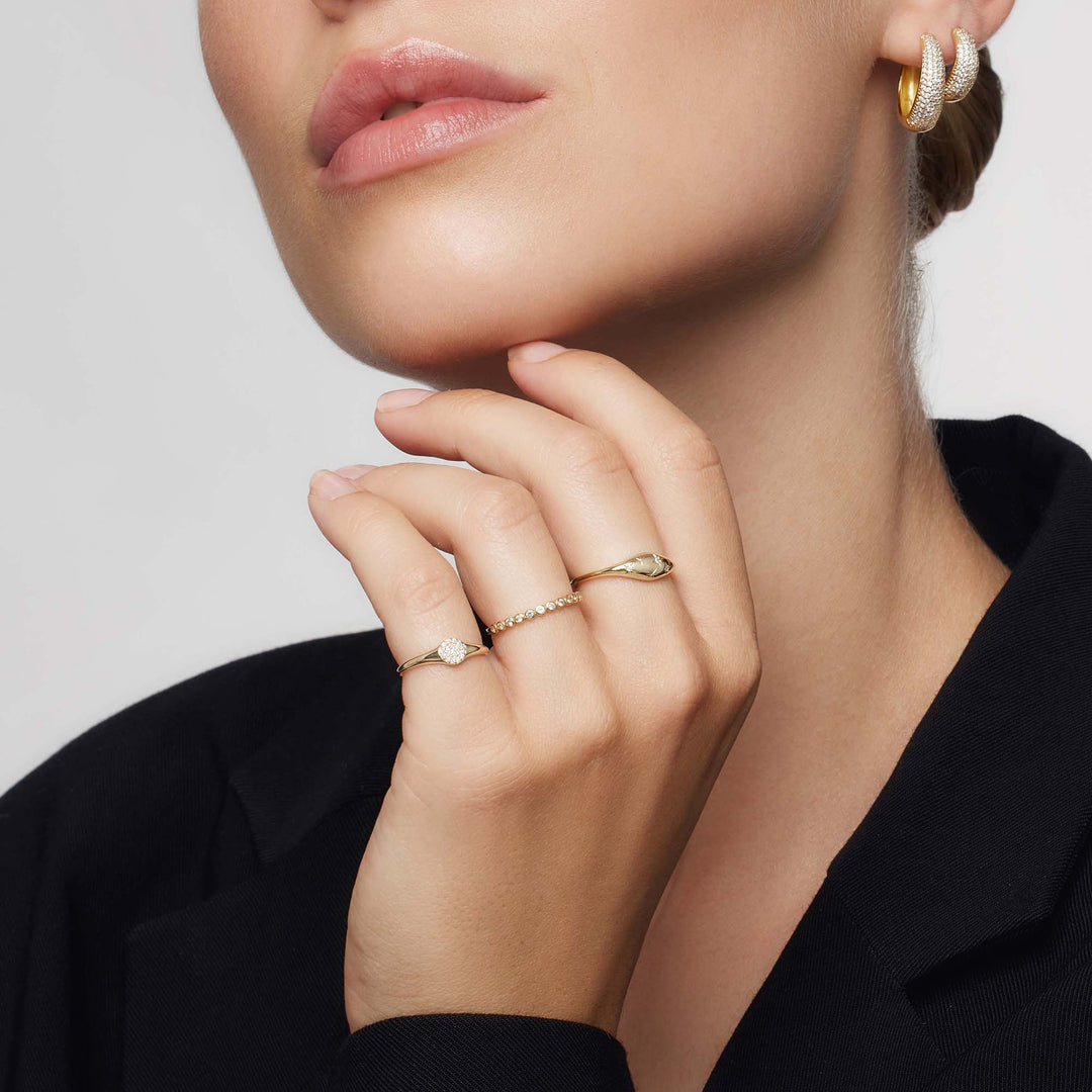 Diamond Dome Gold Ring