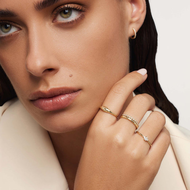 Diamond Dome Gold Ring