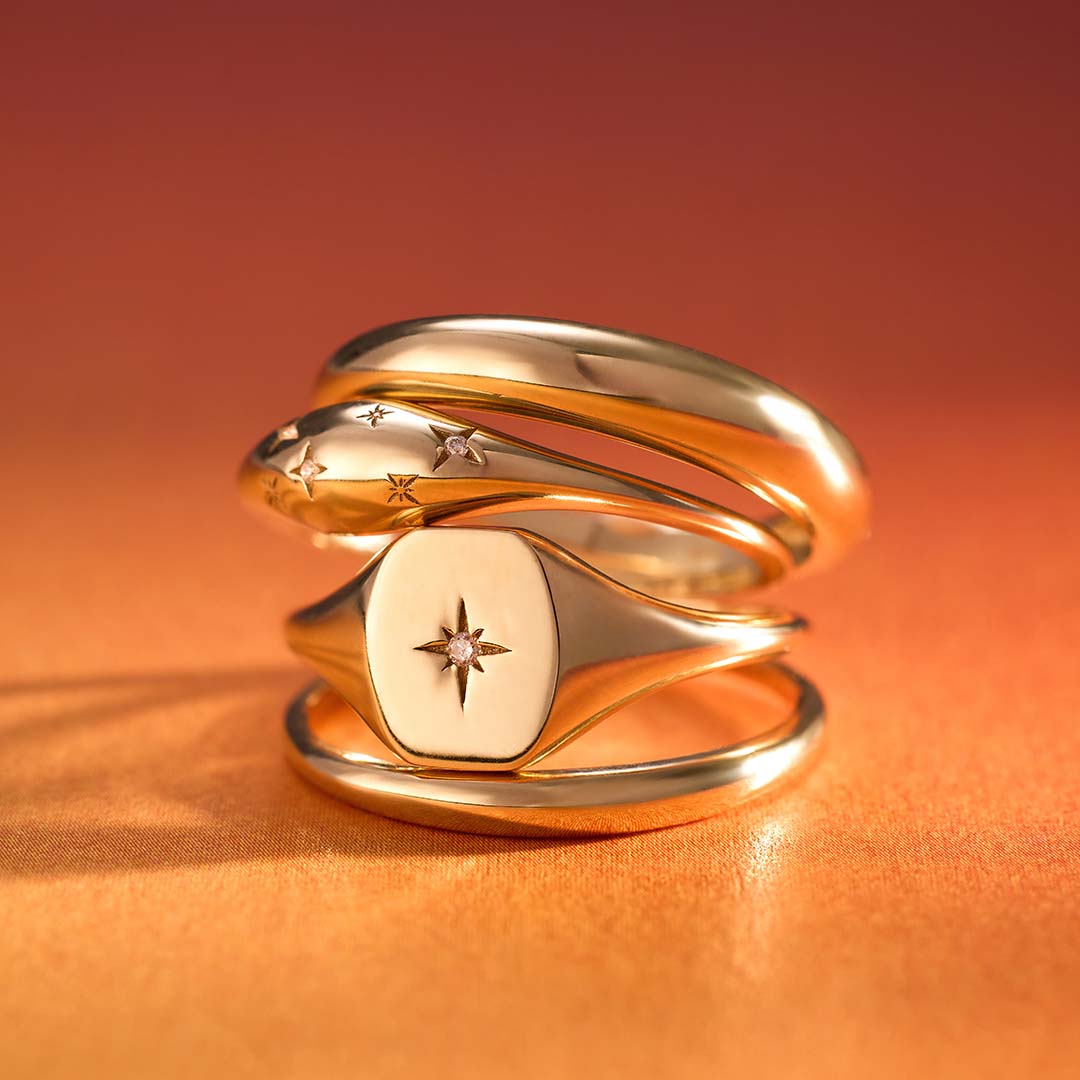 Diamond Dome Gold Ring