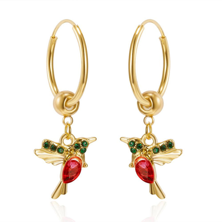 Limited Edition Flying Hummingbird  with Zirconia Inlay