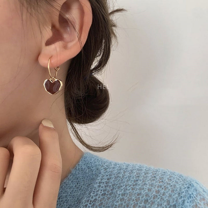 Amour Red Heart Earrings
