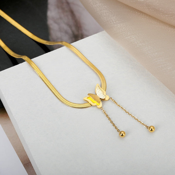 Liya Gold Butterfly Necklace