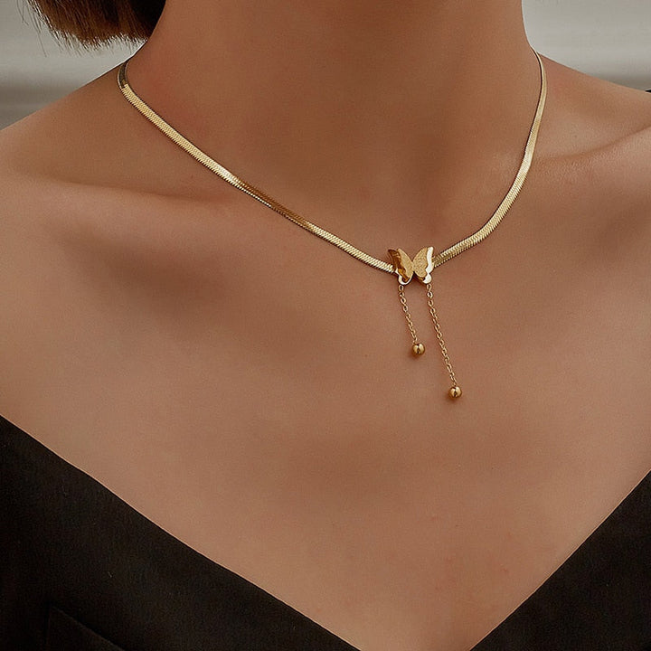 Liya Gold Butterfly Necklace