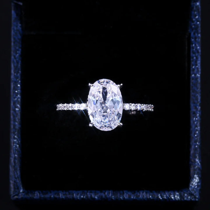 Oval Zirconia Solitaire Ring