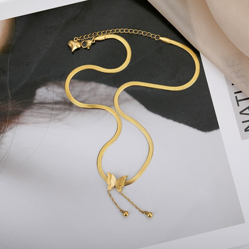 Liya Gold Butterfly Necklace