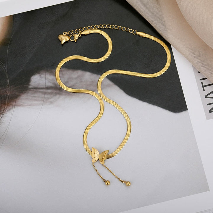 Liya Gold Butterfly Necklace