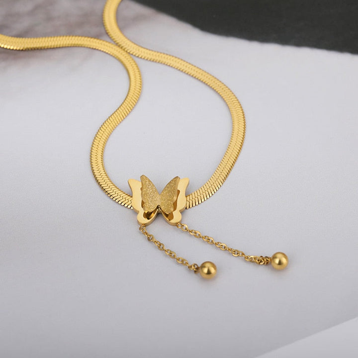 Liya Gold Butterfly Necklace