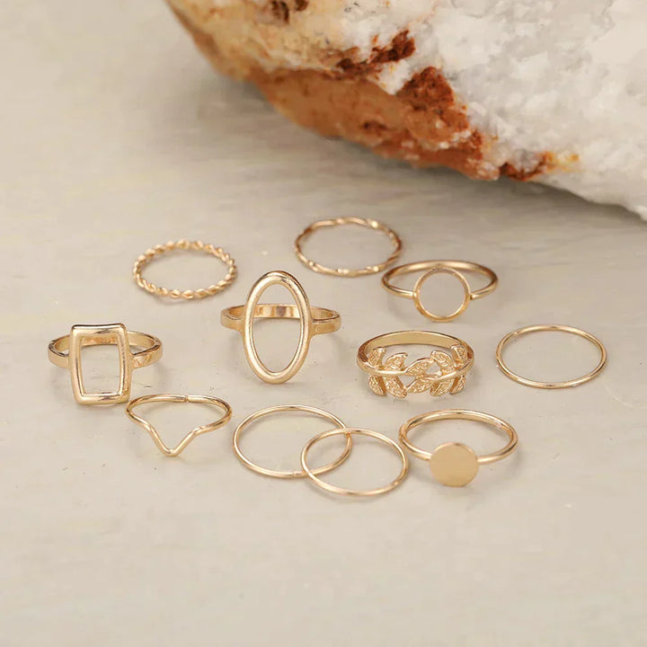 Pack 11 Silver Rings
