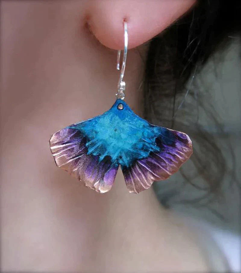 Handpainted Blue butterfly earrings
