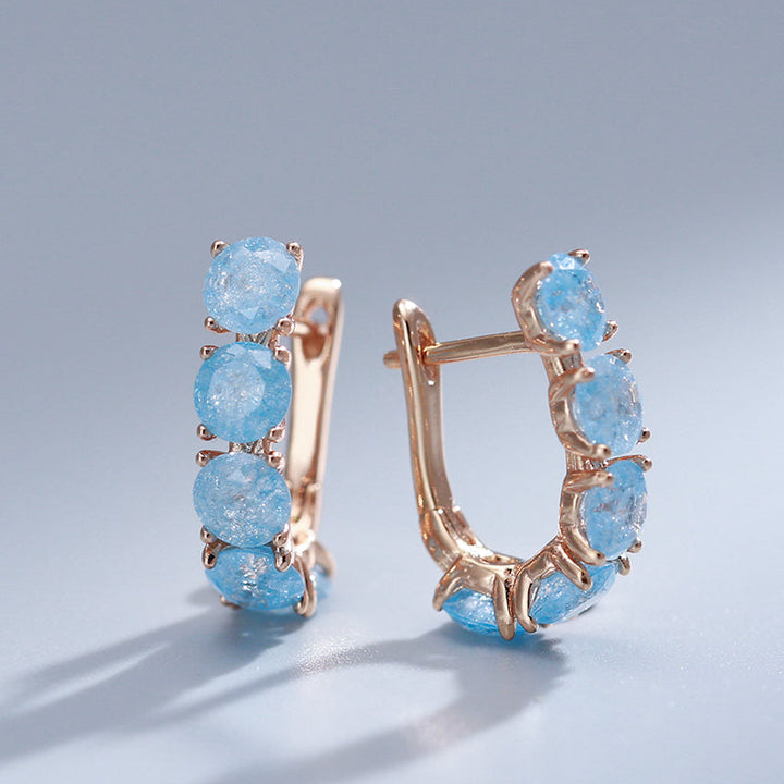 Blue Natural Zircon Earrings