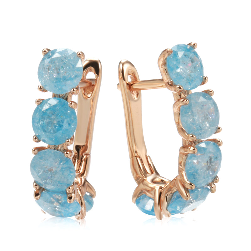 Blue Natural Zircon Earrings