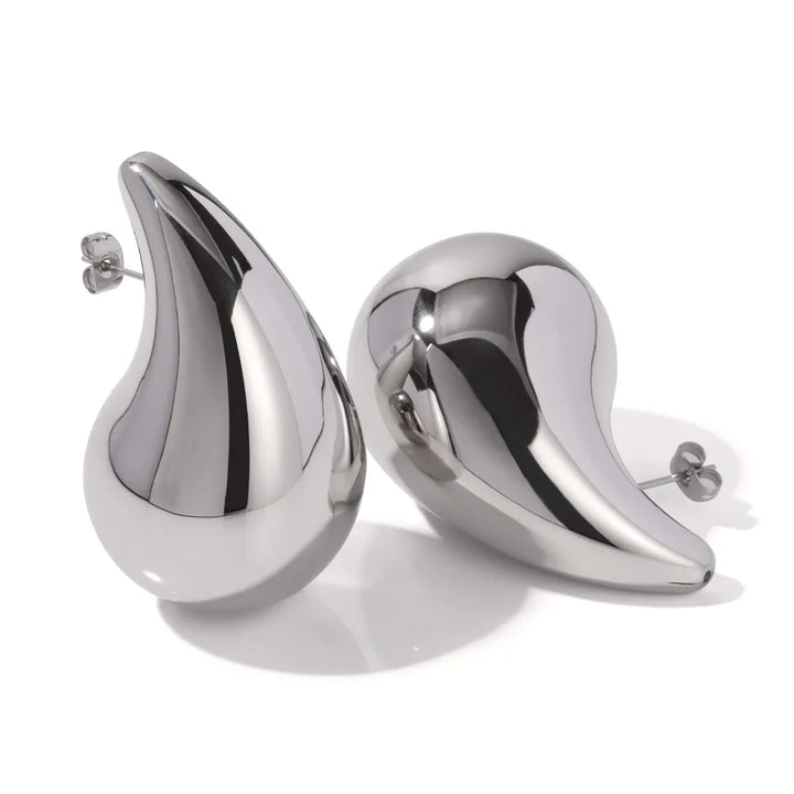 Stainless Steel Water Drop  Earrings Chunky