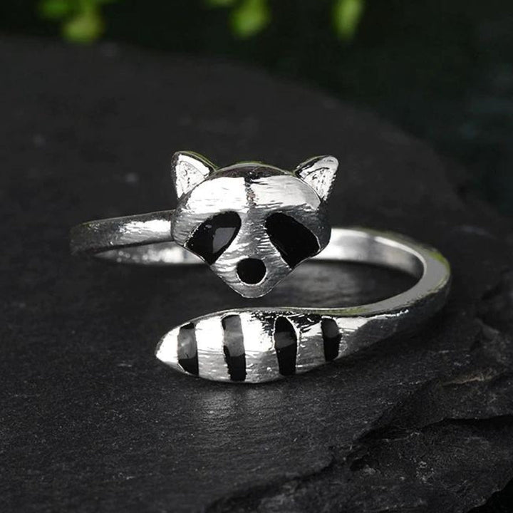 Adjustable Raccoon Ring in Sterling Silver