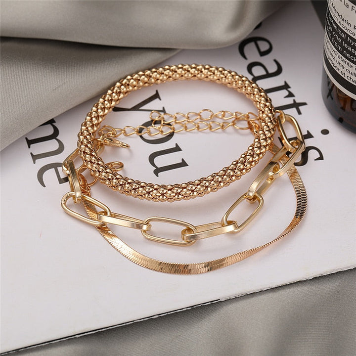 Pack 3 Gold Bracelets