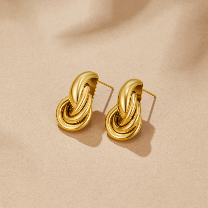 Twisted Gold Hoop Earrings