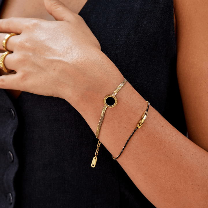 Black stone Chain Bracelet