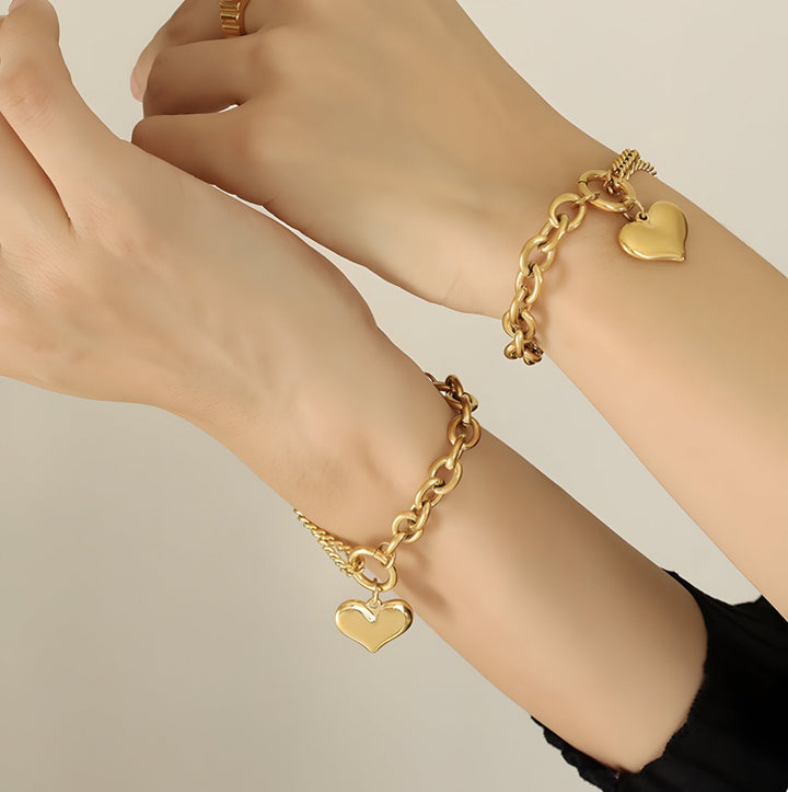 Amour Gold Heart Bracelet