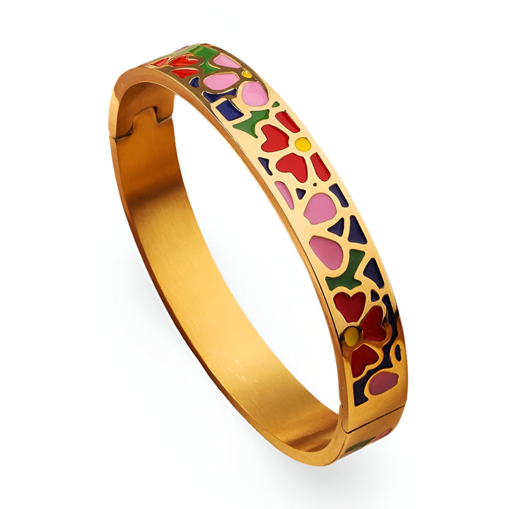 Pink Color Touch Gold Bangle