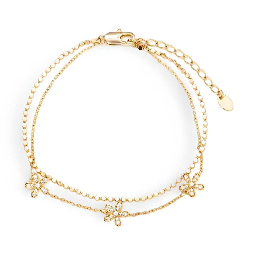 Flower detail with crystals Bracelet