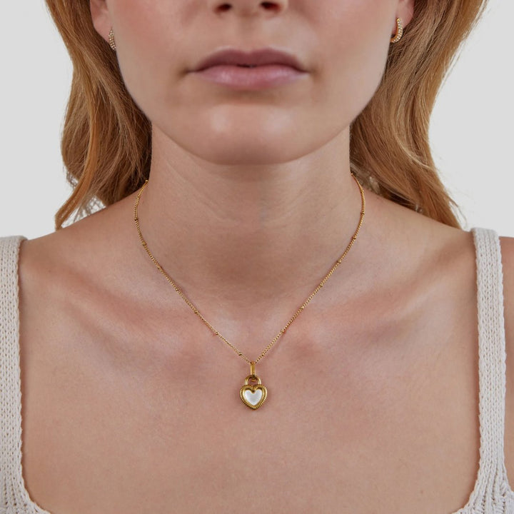 Heart with Black stone Necklace