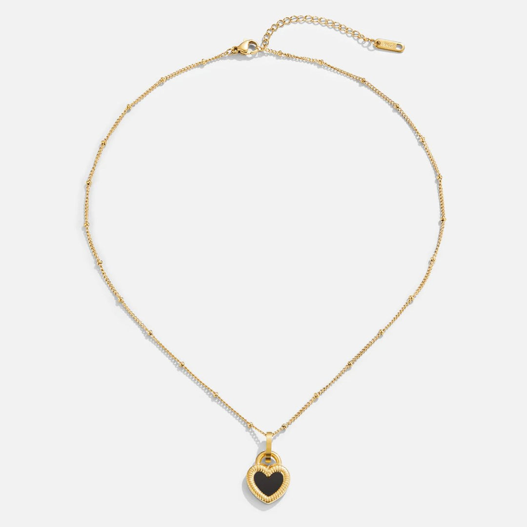 Heart with Black stone Necklace