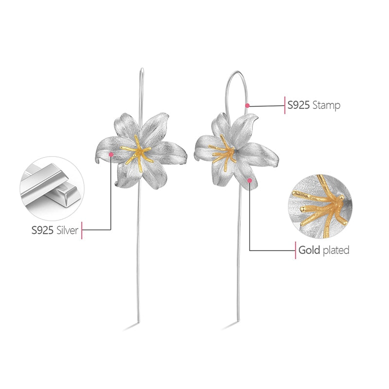 Lily Flower Dangle Earrings