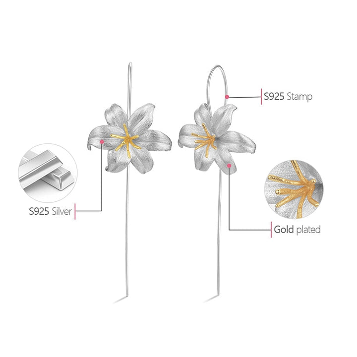 Lily Flower Dangle Earrings