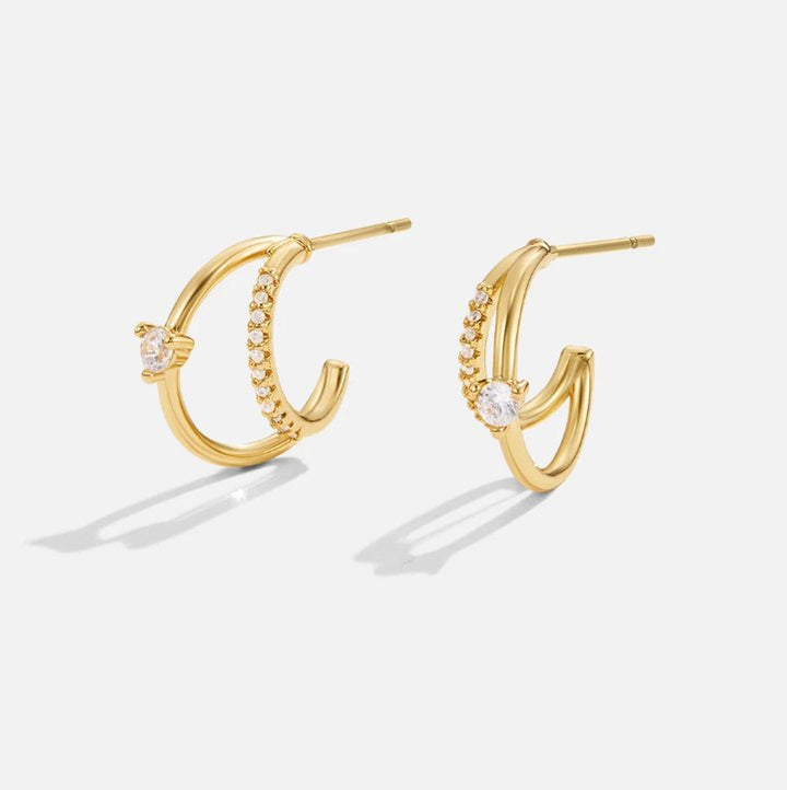 Diamond touch gold earrings
