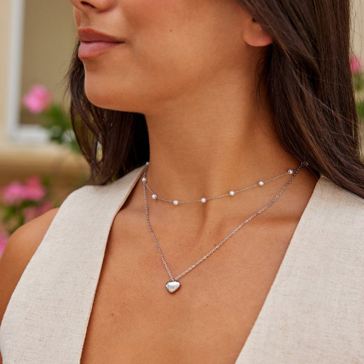 Full Heart Silver Necklace