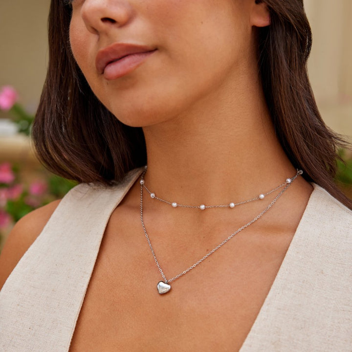 Full Heart Silver Necklace