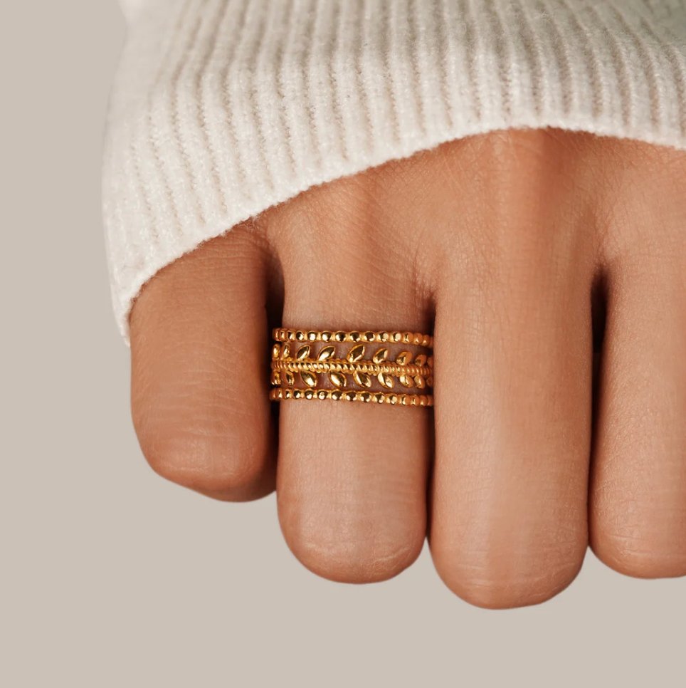 Layered Gold Leaf Ring