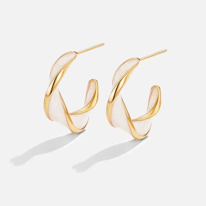 Pearl Twist Hoop Earrings