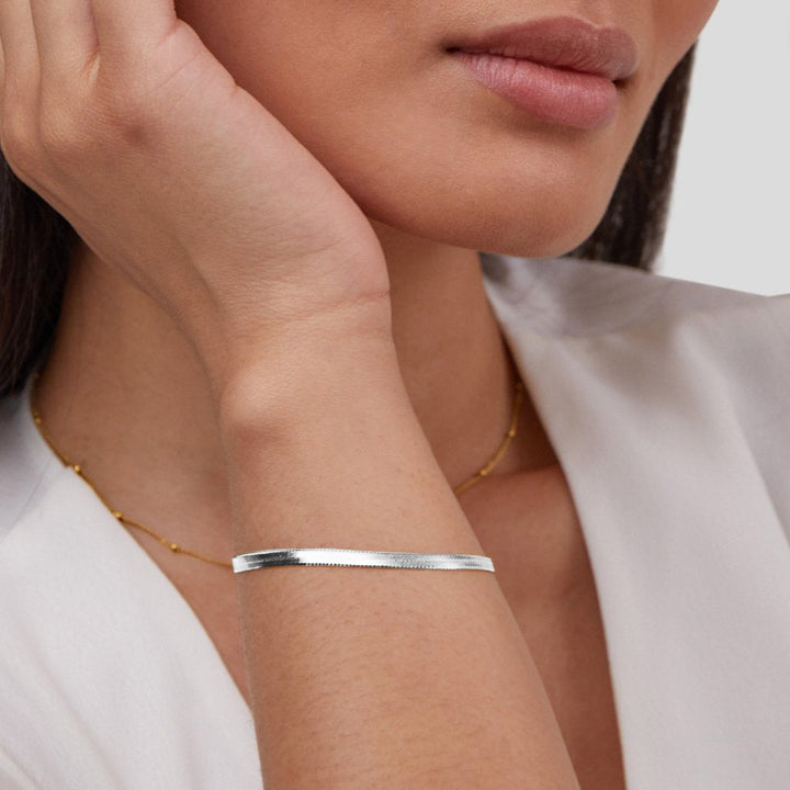 Snake Chain Silver Bracelet